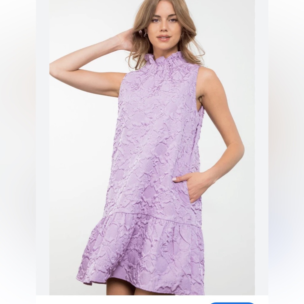 ⭐️THML Lavender Sleeveless Ruffle Hem Dress